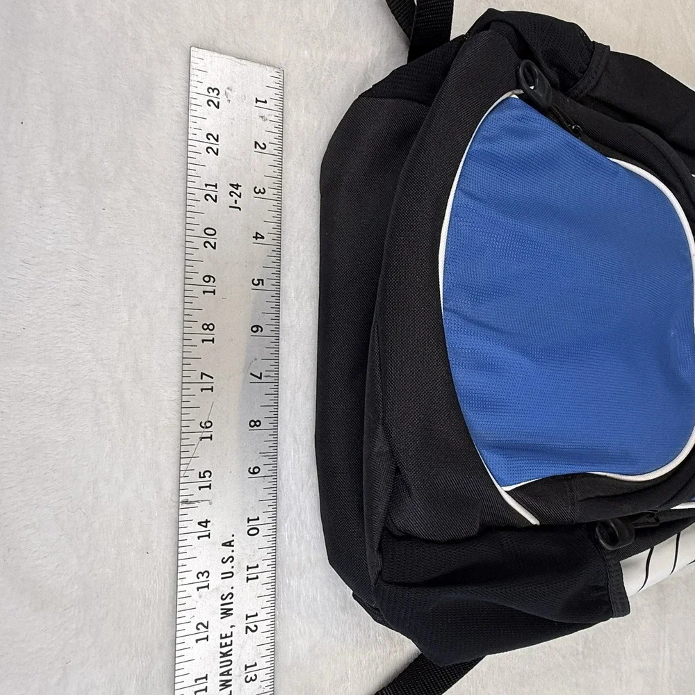 PUMA Backpack Blue Black White Multi Pocket Padded School Sport Travel Bag